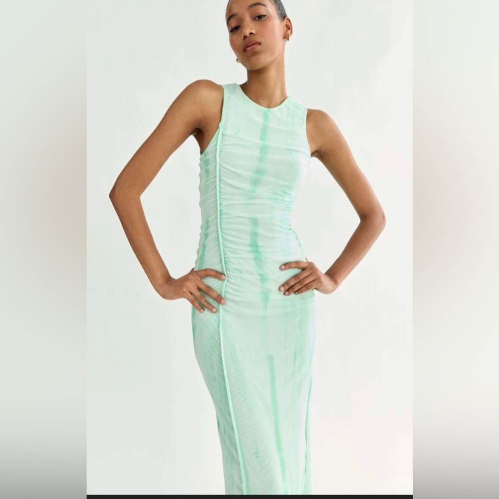 Green sheer Zara tulle dress